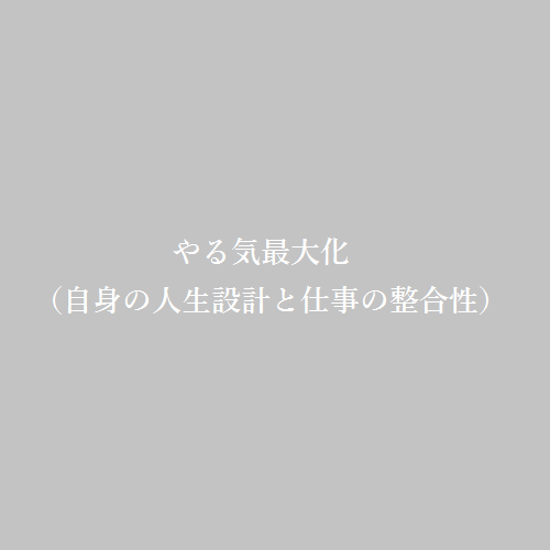 やる気最大化（自身の人生設計と仕事の整合性）